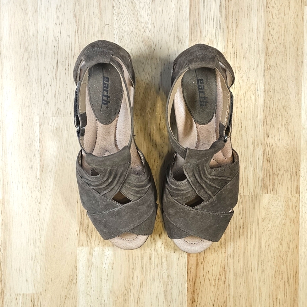 Earth Suede Wedges
